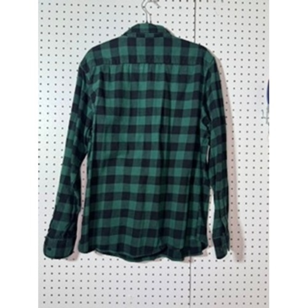 Dubinik Mens Green‎ Black Buffalo Plaid Flannel Button Down Shirt Large L - Picture 2 of 3